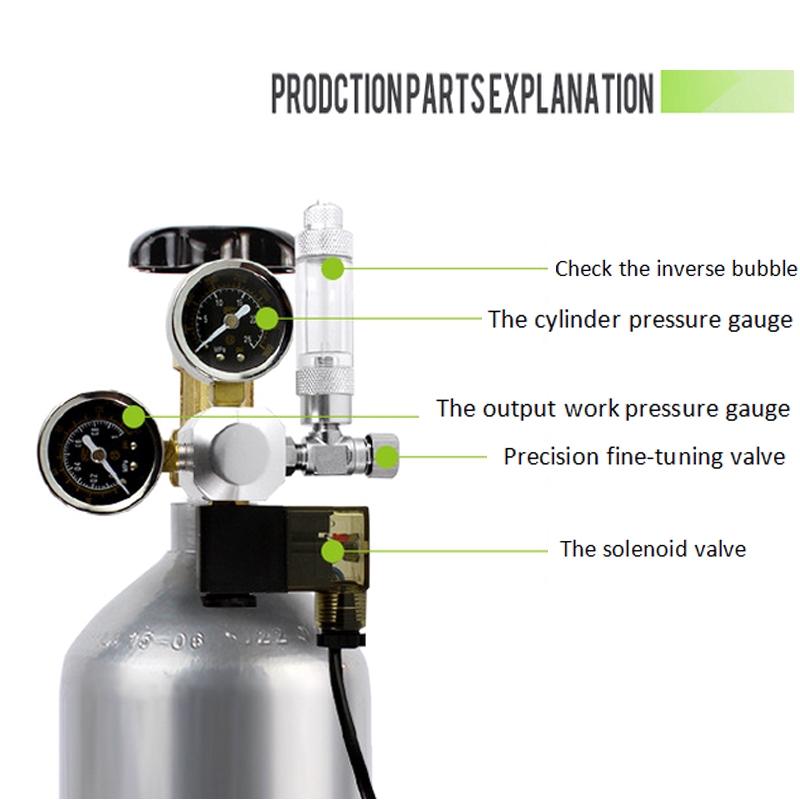 

Регулятор CO2 G5/8 Двухманометрический Алюминиевый сплав Акриловый ротаметр Регулирующий клапан Редуктор Сварочный стол декомпрессии