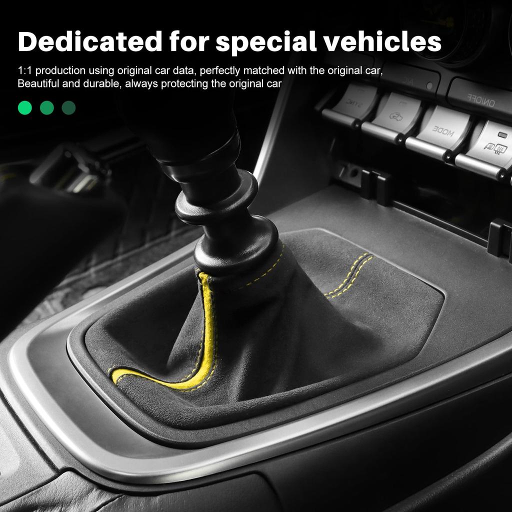 KUNGKIC MT Shift Boot for Toyota GR86 ZN8 and Subaru BRZ ZD8 Alcantara Shift Knob Scratch and Stain Interior Car Accessories (2021-2025) - Suede-Style