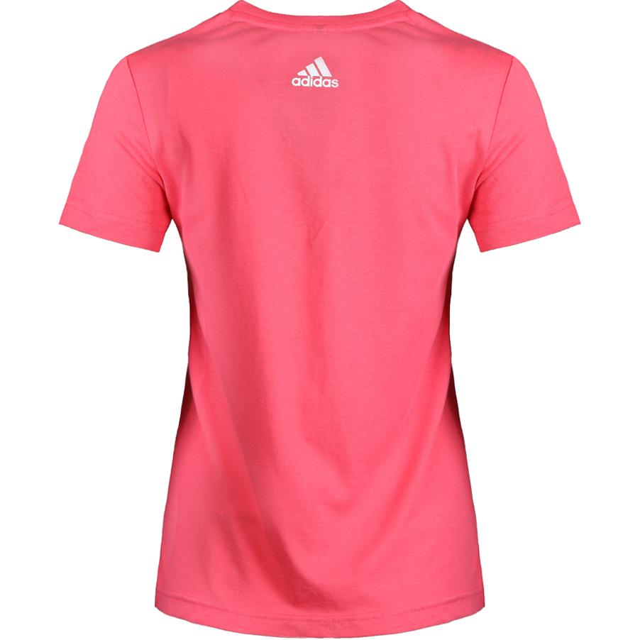 Adidas Solid Color Simple Print Letter Round Neck Straight Short Sleeve T-Shirt Women Tops Red CW3549