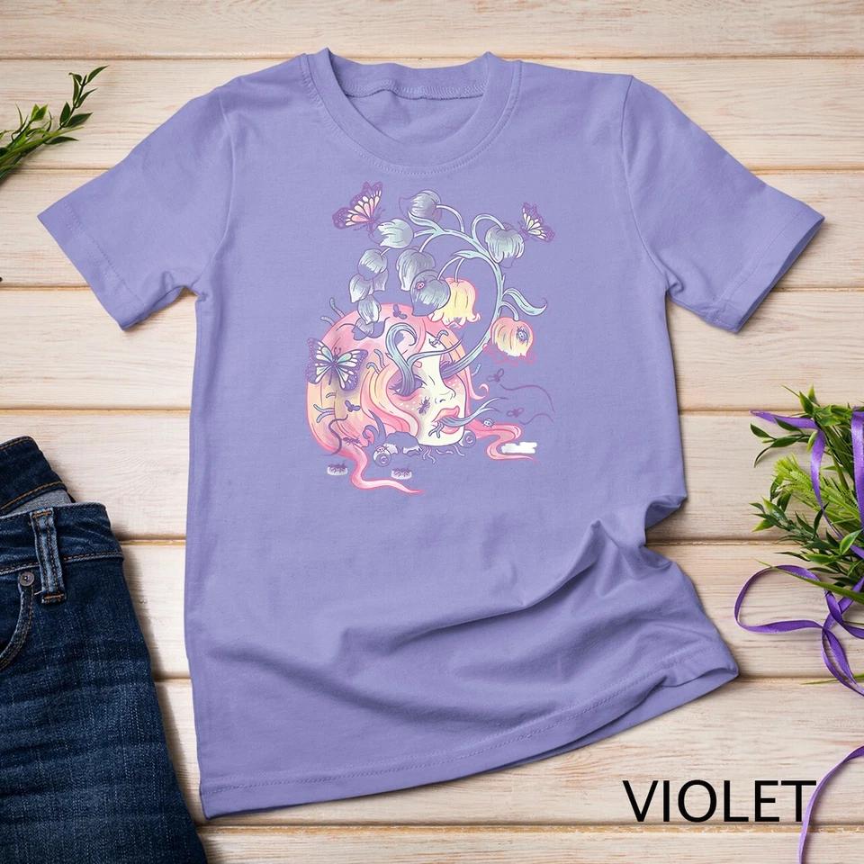 Pastel Goth Aesthetic Girl Flower SKull Japanese Kawaii T-Shirt Unisex T-shirt 9 4XL