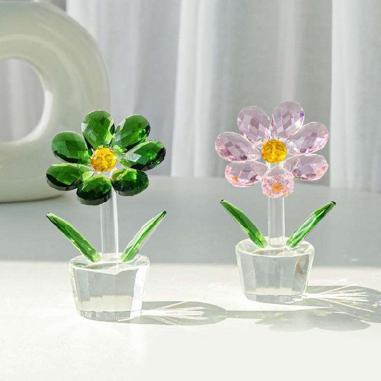 Crystal Sun Flowers Figurine Sun Flowers Statues Home Accessories Eye Catching Decors for Bookshelves Desk