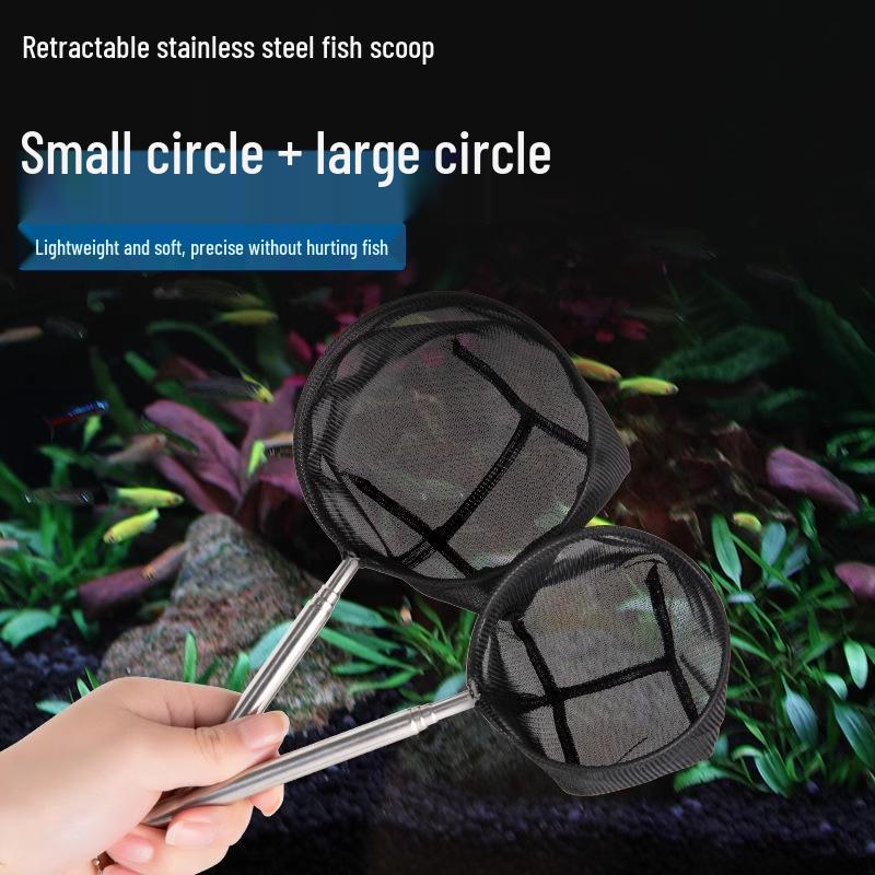 Ausziehbarer dichter Kescher aus Edelstahl für kleine tropische Fische und Aquarien