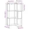 Bookshelf Black Oak Effect 50 x 50 x 102 cm