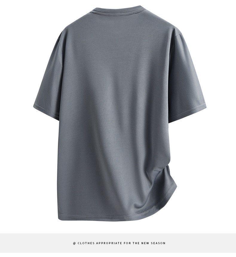 Men's Plus Size Gradient Ice Silk Short Sleeve T-shirt - Summer Round Neck Trendy Style