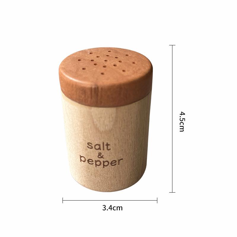 Toddler Pretend Play Kitchen Set: Wooden Pepper, Seasoning, & Soy Sauce Bottles