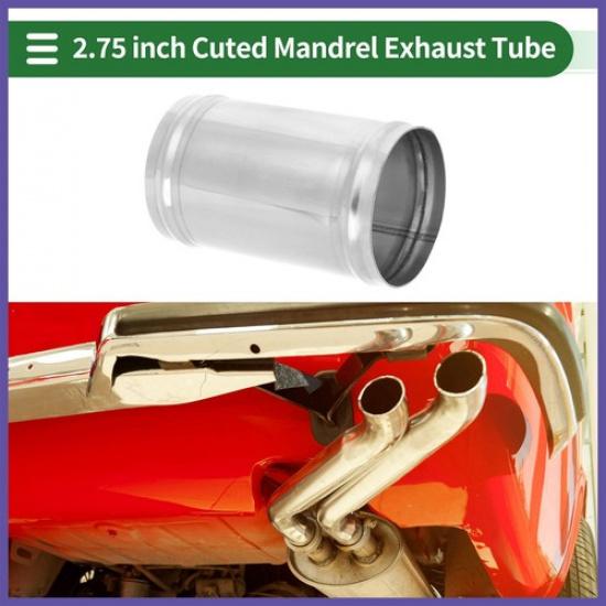 Straight Exhaust Pipe Tube W/ Bead Roll 2.75" OD 5" Length  Stainless Steel