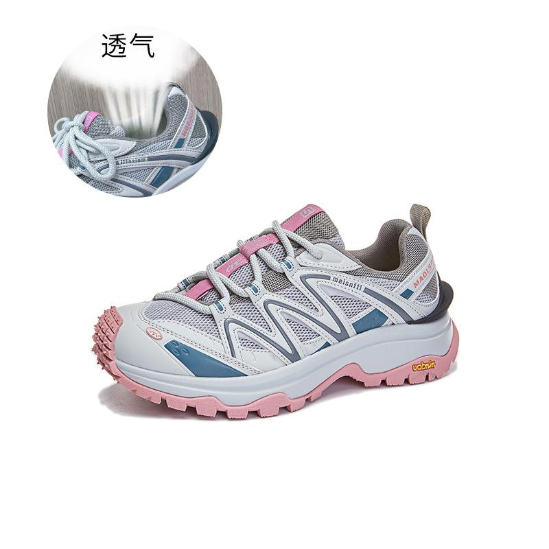 

Новые женские туфли для папы 2025 года, летняя повседневная спортивная обувь с плоской подошвой, легкие кроссовки для бега, дышащие и универсальные женские туфли 35 розовый