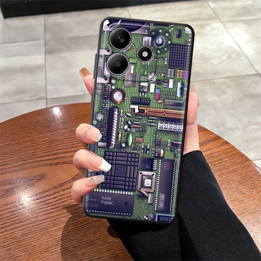 Motherboard Circuit Board Case for Xiaomi Poco F3 F4 F5 C65 M3 M4 Pro C50 C51 M5 X3 X4 X5 Soft Back Phone Cover