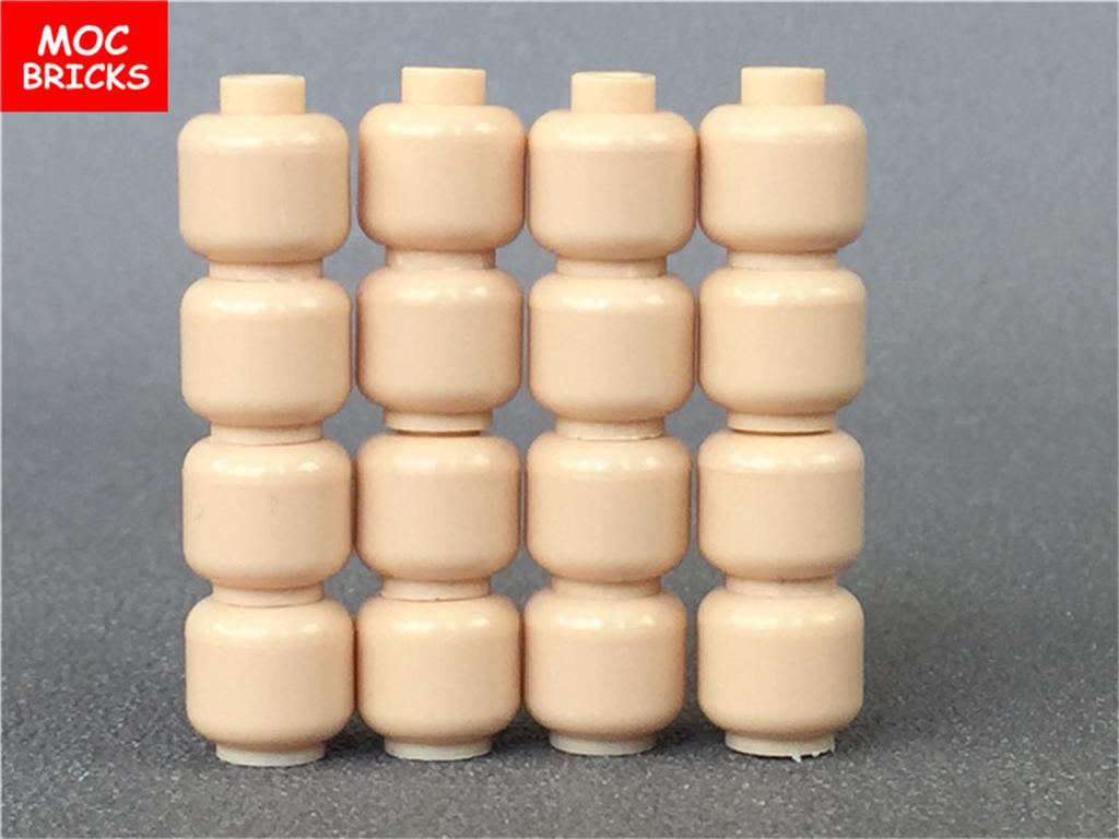 Set  MOC Bricks Boys and Girls Cute Beard Face Expression Figure Head Educational Building Blocks Toys For Kids Gift