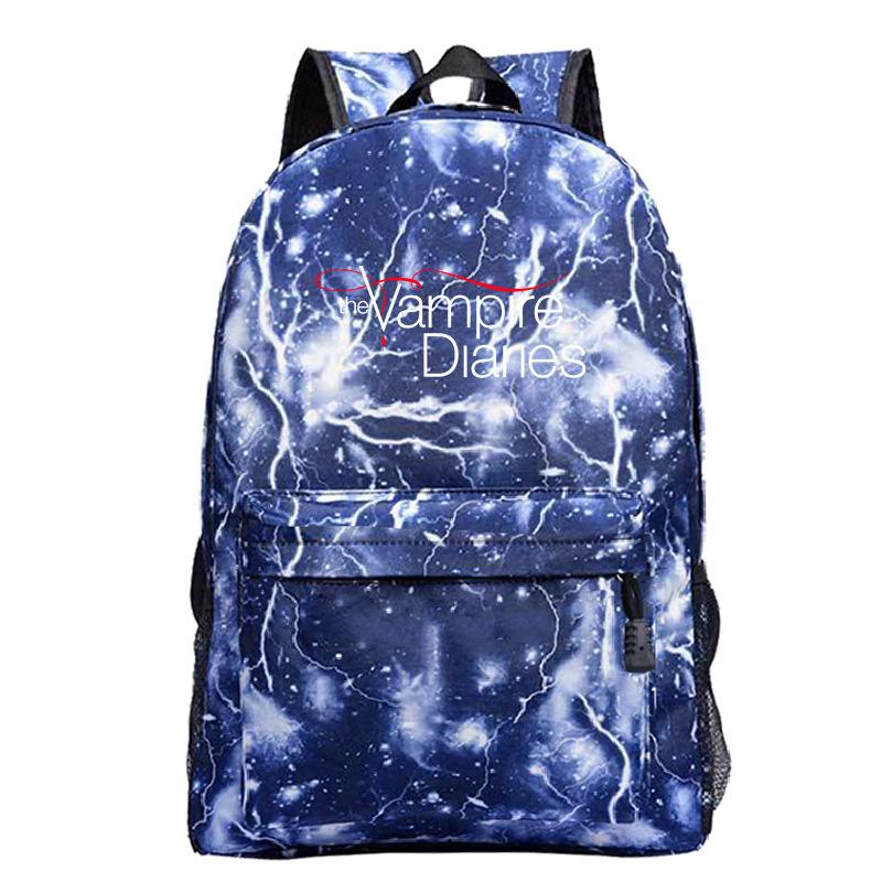 Vampire Diaries Peripheral Elementary and Secondary School Bags Grades 3-6 Casual Backpacks