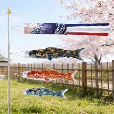 Colorful Carp Windsock Flag 70CM Koinobori Kite Creative Carp Streamer  Yard Decorations