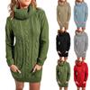 Autumn Clothes for Women Wearing Autumn and Winter High Necked Round Neck Knitted Dress Sweater