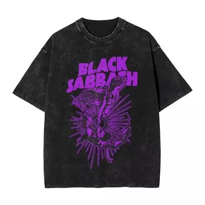 Black Sabbathes Metal Music Washed T Shirts Hip Hop Arrival Mens Clothes Tee Shirt Homme Graphic T-Shirts Men