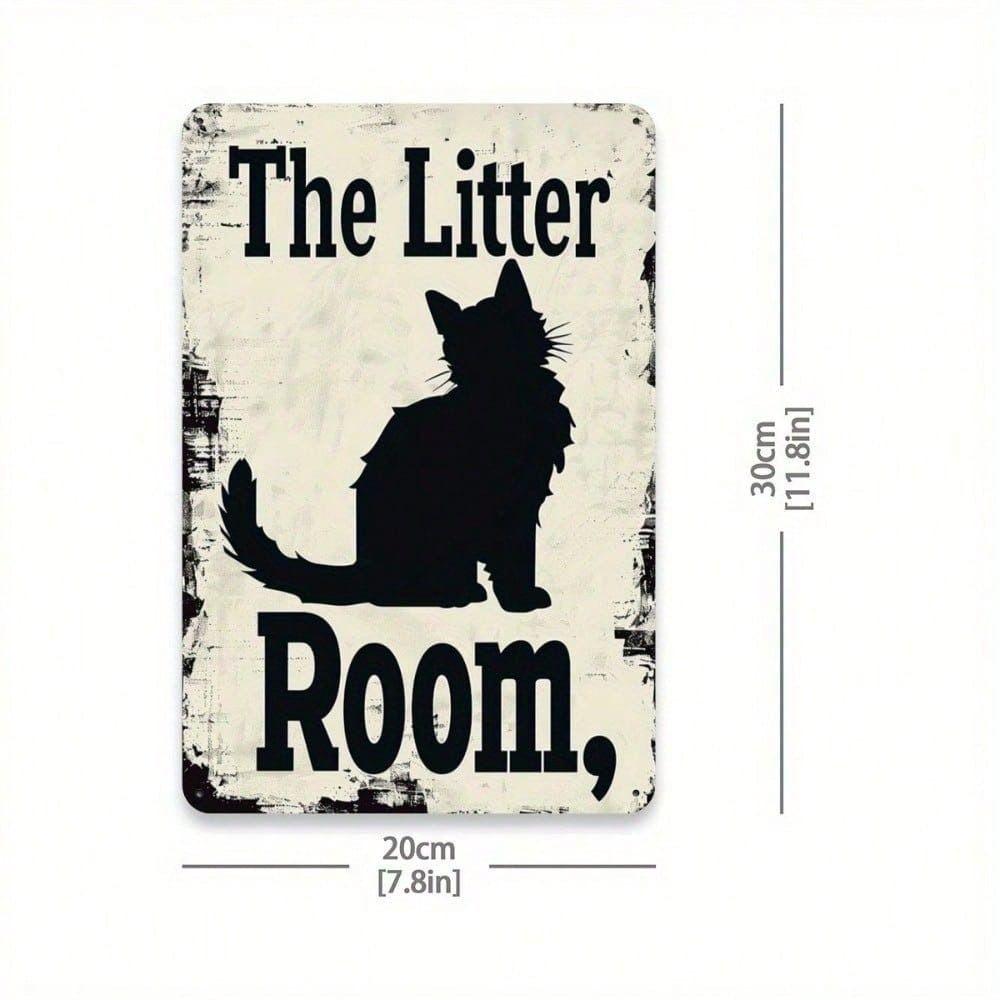 Vintage Cat Silhouette Metal Wall Art Decor