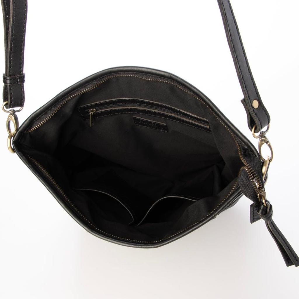 Cowhide Patchwork Shoulder Bag [Peakspeak] Fold-Over 2-Way