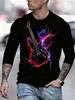 T-shirt Strumenti Musicali da Uomo Chitarra Pianoforte Stampa 3D Manica Lunga Tee Harajuku Y2k Tee Streetwear Top Oversize Abbigliamento Uomo