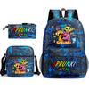 Boys Backpack Rhythm Box Treasure Children's School Bag Anime Satchel Pencil Bag Oxford Cloth Elementary School Student D