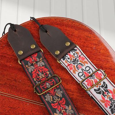 Stickmuster Gitarrengurte Längenverstellbarer Gurt Akustikgitarre Bass Musikinstrument