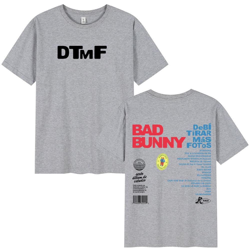 Bad Bunny DTMF Debi Tirar Mas Fotos 2025 New Album T Shirts Men Women Clothing Cotton Oversized T-shirts Hip Hop Fashion T-shirt