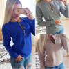 Elegant Women V Neck Casual Sweatshirt With Long Sleeves And Timeless Style