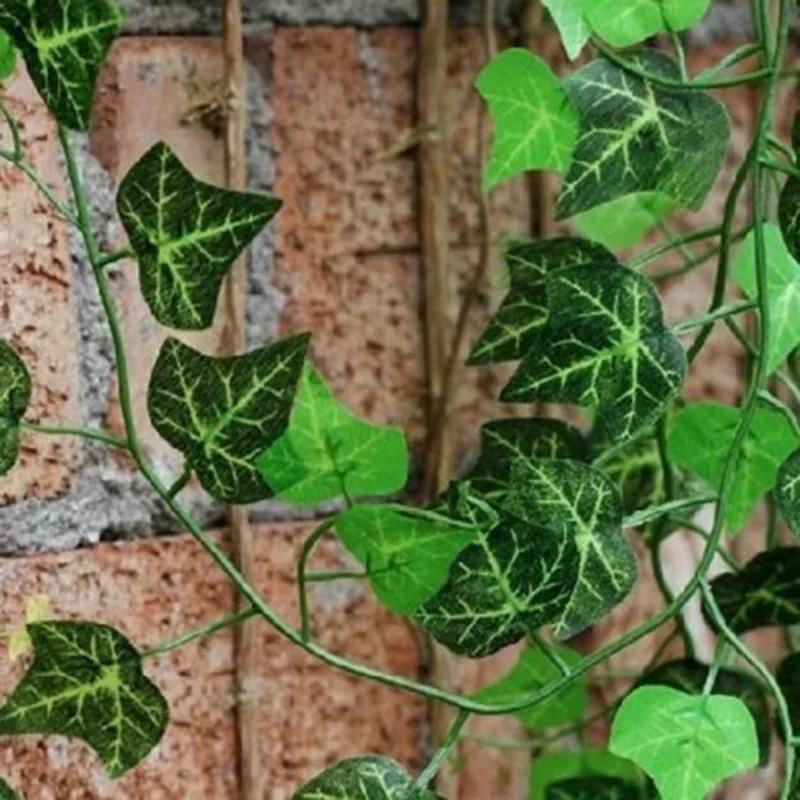 2M Simulation Green Vine Decoration Plastic Ivy Vine Scene Decoration Props Simulation Green Ivy Leaf Vine Decor GreenVine Decor