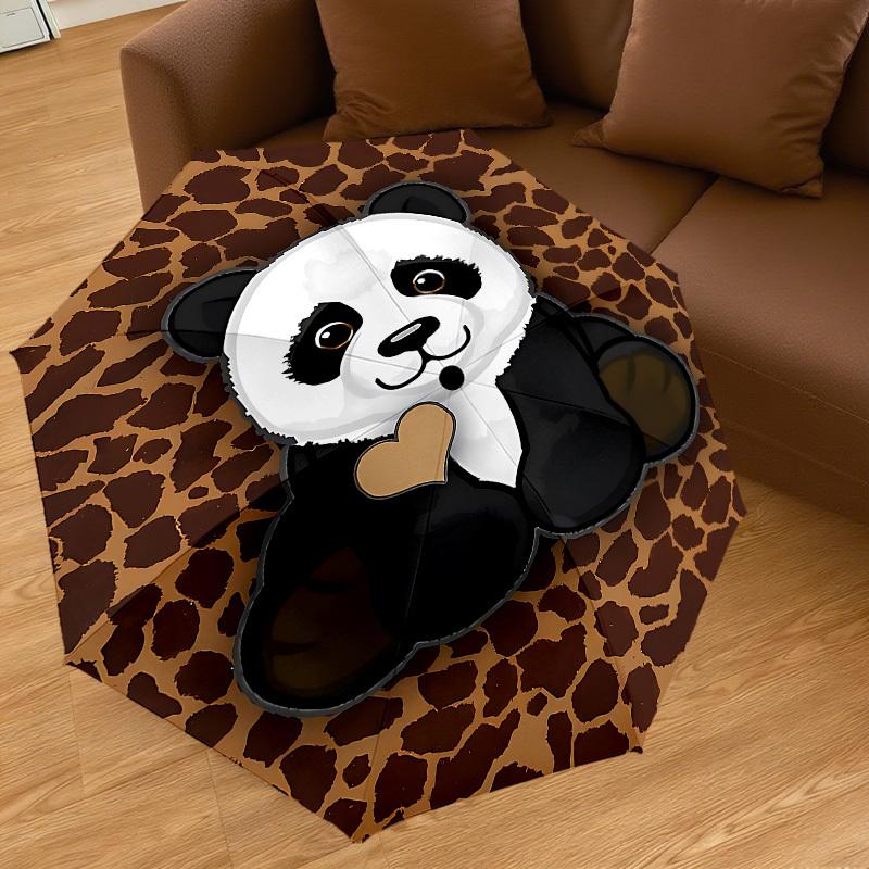 1PC Panda Heart Umbrella-8-Rib Reinforced, Automatic Open, Lightweight & Durable, Cute Fashion Accessory for Outdoor-P79