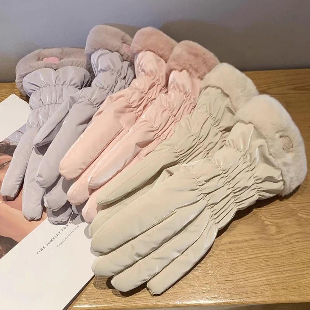 Breathable Little Bear Padded Gloves Warm Bicycle  Gloves  Women