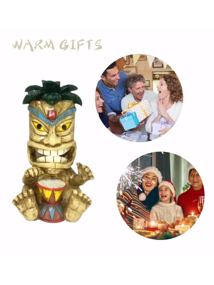 Hawaiian Style Tiki Series Decorations Hawaii Maya Tribe Totem Garden Lawn Lights, Solar Lighting, Garden Solar Decorations