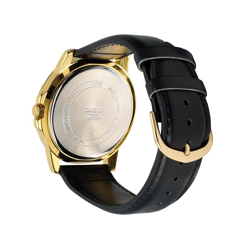 Casio STANDARD Series STANDARD Series Simple Casual Fashion Quartz Movement Leather Strap Japanese and Korean Watch Men's Watch Black MTP-VD300GL-1E