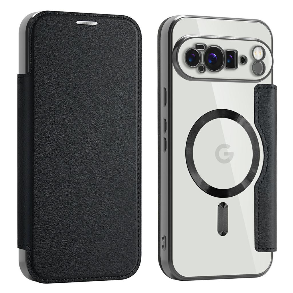 For Google Pixel 10 Pro XL Case Compatible with MagSafe RFID Blocking Card Holder Leather Phone Cover