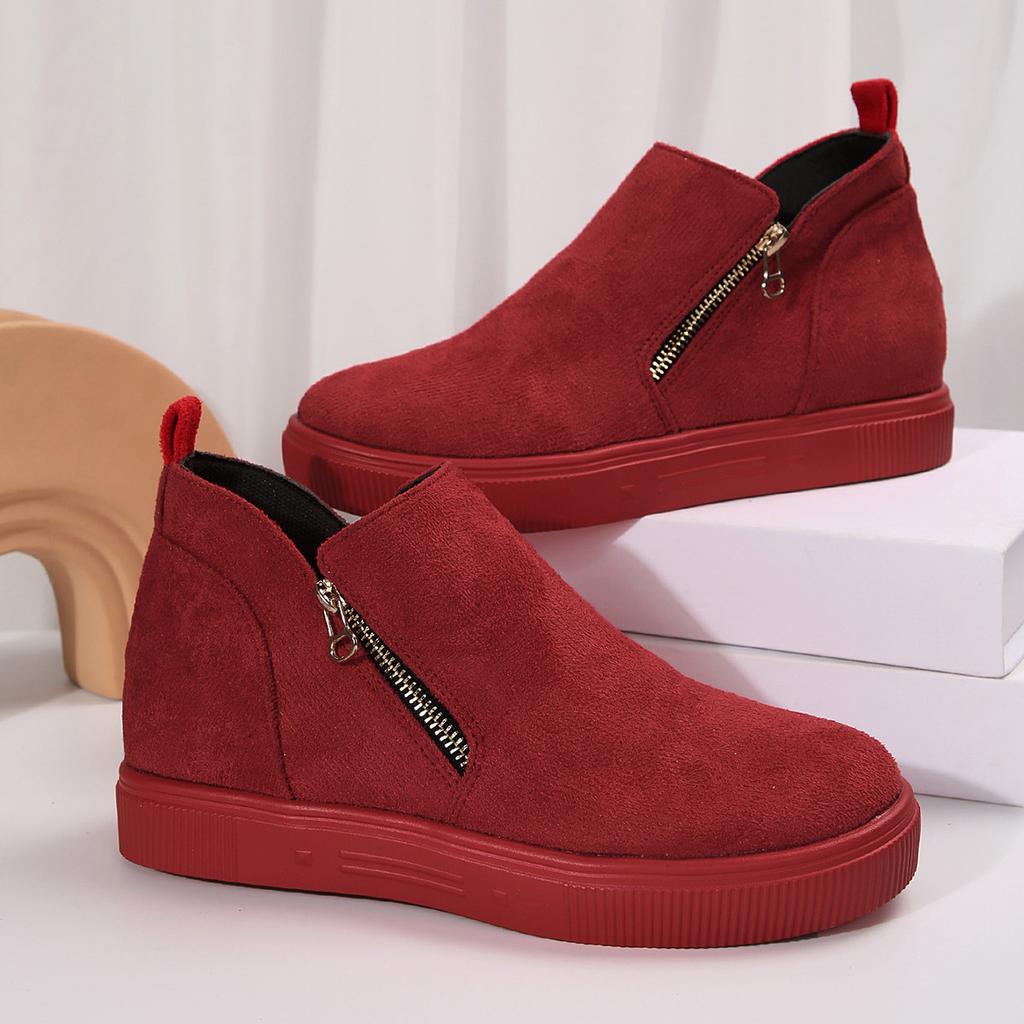 Fashion Comemore New Spring Autumn Round Head Ankle Boots for Women Flat Bottom High-top Casual Single Shoes Female Casual Solid Botines