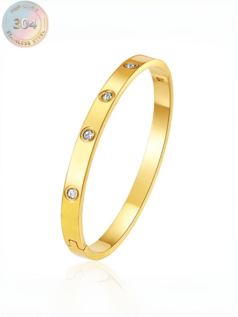 Versatile and Fashionable Heart-Shaped Nail Bracelet, Diamond-Encrusted Stylish Gold Bracelet, the Best Gift for Your Girlfriend or Mother