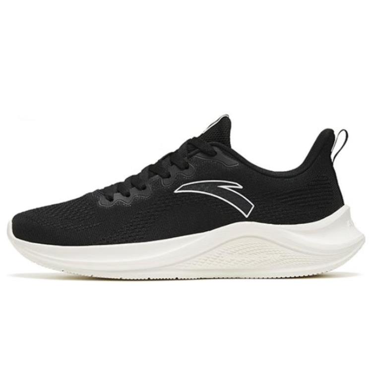 New Anta Flyknit Cushioned Slip Resistant Breathable Low Top Casual Running Shoes Men's Black 912315582-1