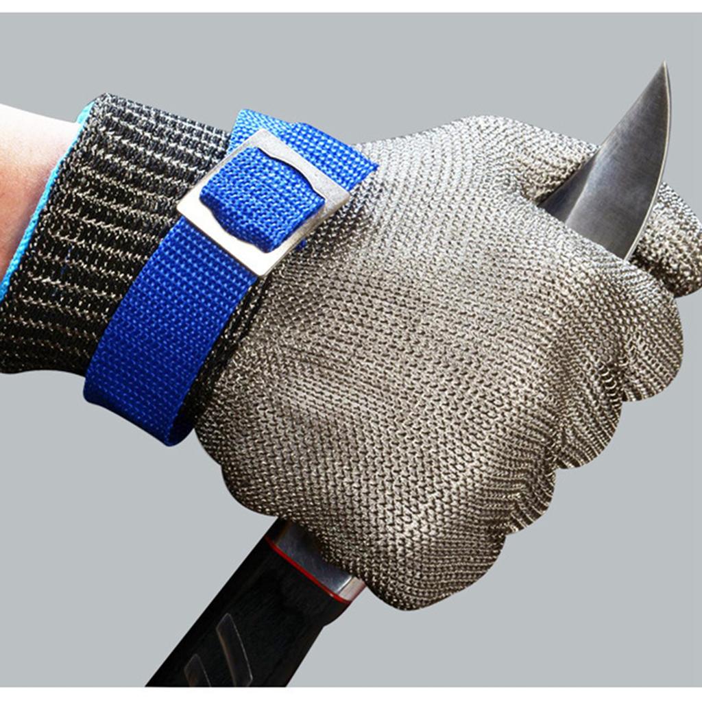 2 Paia Guanti da Lavoro Anti Taglio Resistenti ai Graffi Fibbia Regolabile Guanti di Sicurezza per Protezione Mani 23,5 cm 9,3 pollici Grigio