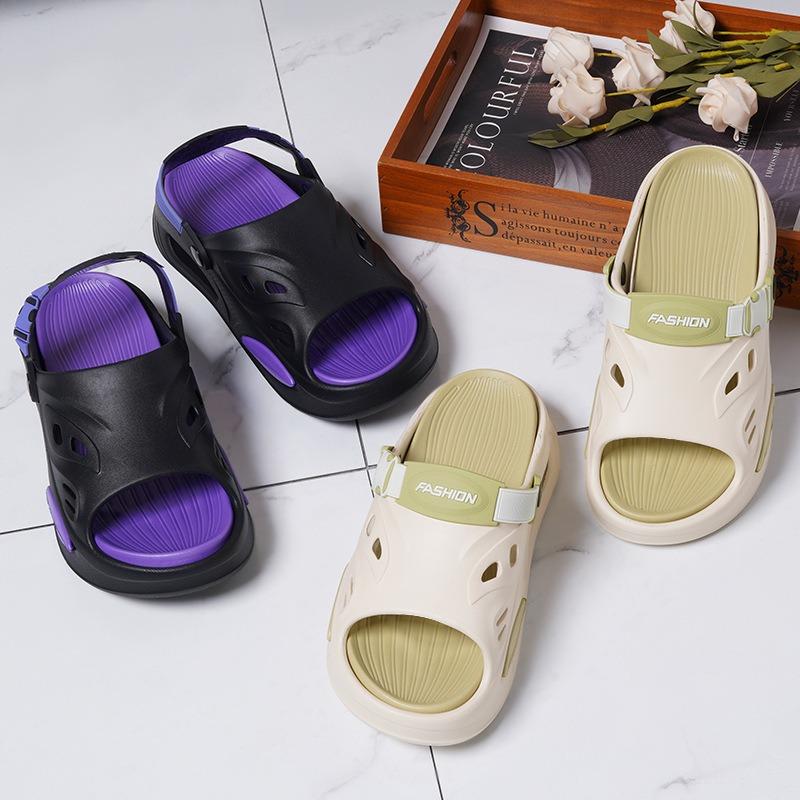 26 New men's thick-bottomed beach summer home wear open-toed non-slip men's rear draw with cool slippers