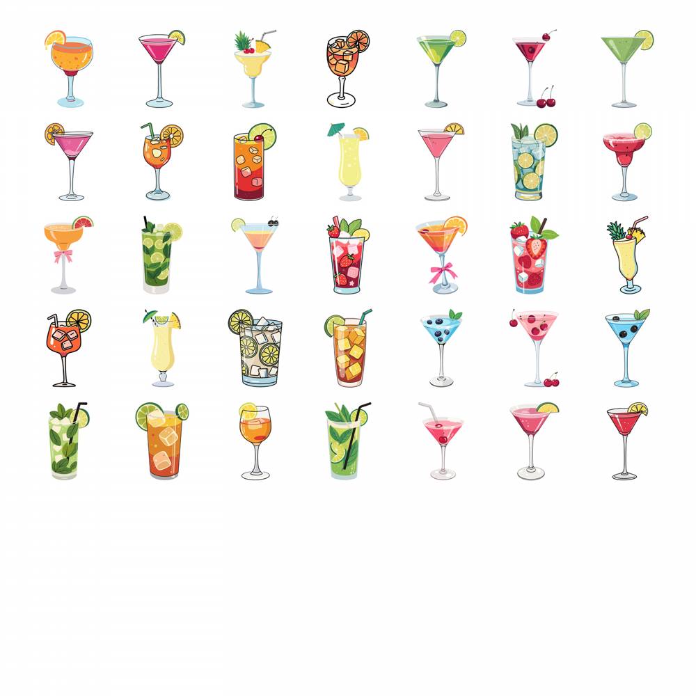 35pcs-50pcs Colorful Summer Stickers Fun Refreshing Stationery Stickers DIY Stickers For DIY Phone Guitar Laptop Notebook DIY