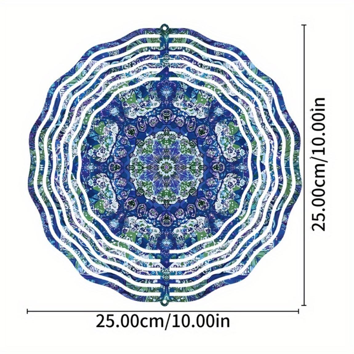 

10-дюймовый подвесной ветряной спиннер с дизайном мандалы, вращающийся на 360 градусов крючок для декора сада, двора, весны, лета, подарок 01A