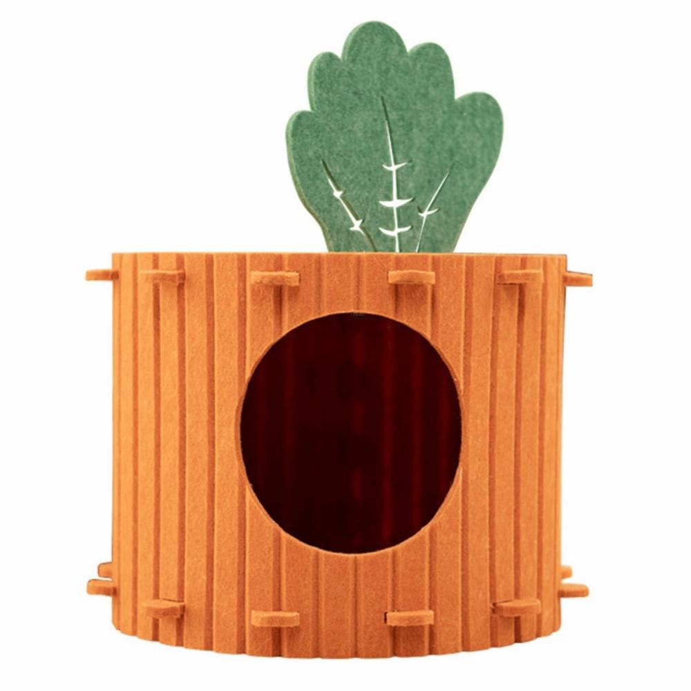 Unique Tree Hole Carrot Cat Home Soft Cute Design Cat Scratching Board Half Enclosed Durable Cat Castle House Pet Feel Secure