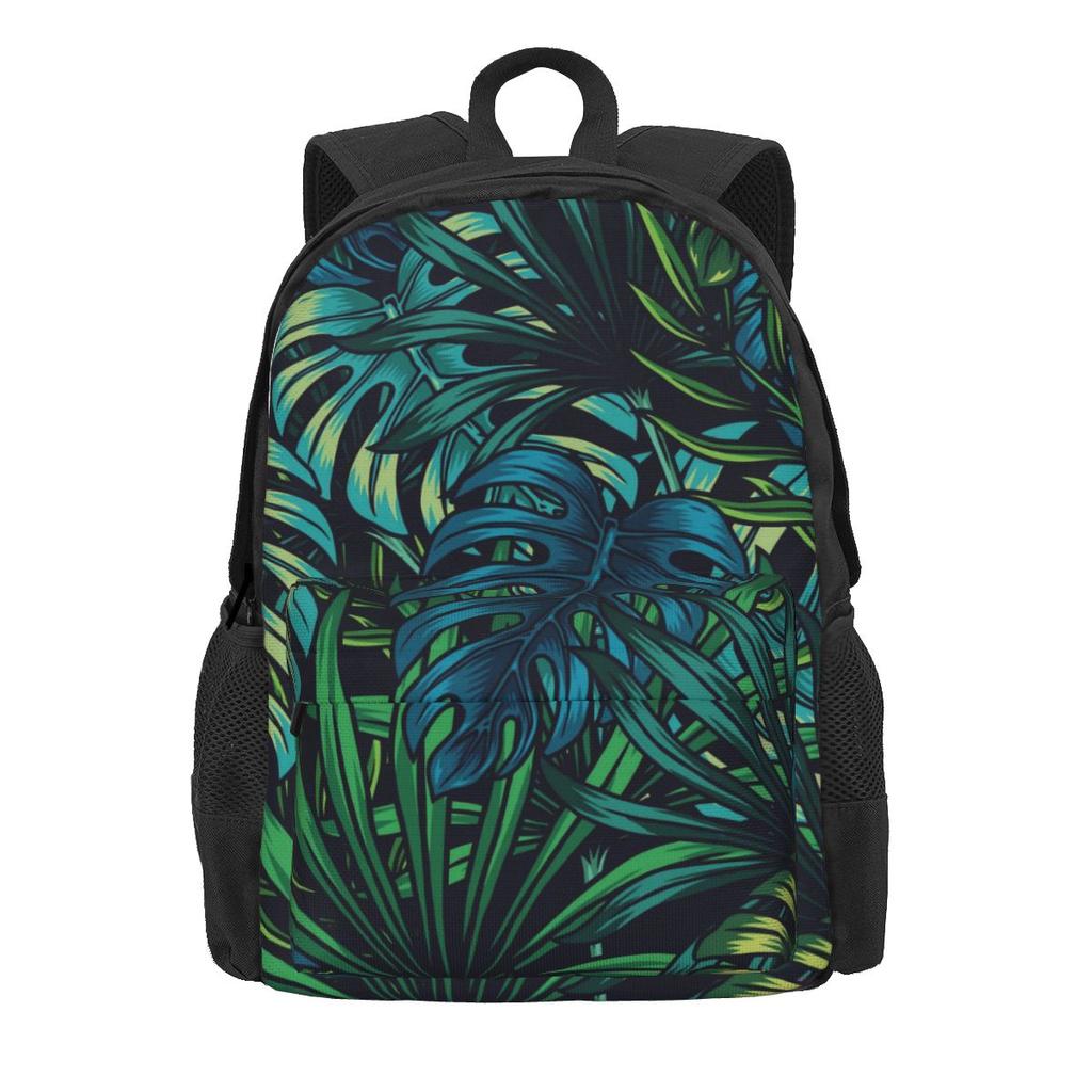 Tropical Palm Leaf Backpack Jungle Print Outdoor Backpacks Youth Fun School Bags High Quality Big Rucksack