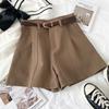 Pantaloni scurți casual de damă, în formă de A, cu talie înaltă, scurte șic, pentru damă, pantaloni de epocă pentru femei, primăvară, vară