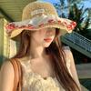Sweet Hollow Seaside Vacation Straw Hat Women's Summer Sunscreen Straw Hat Big Brim Lace Sunshade Beach Parent-child Hat