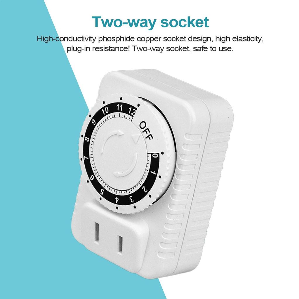 12Hour Cyclic Timer Switches Kitchen Timer Outlet Universal Timing Socket Mechanical Timer US Plug Timing Socket