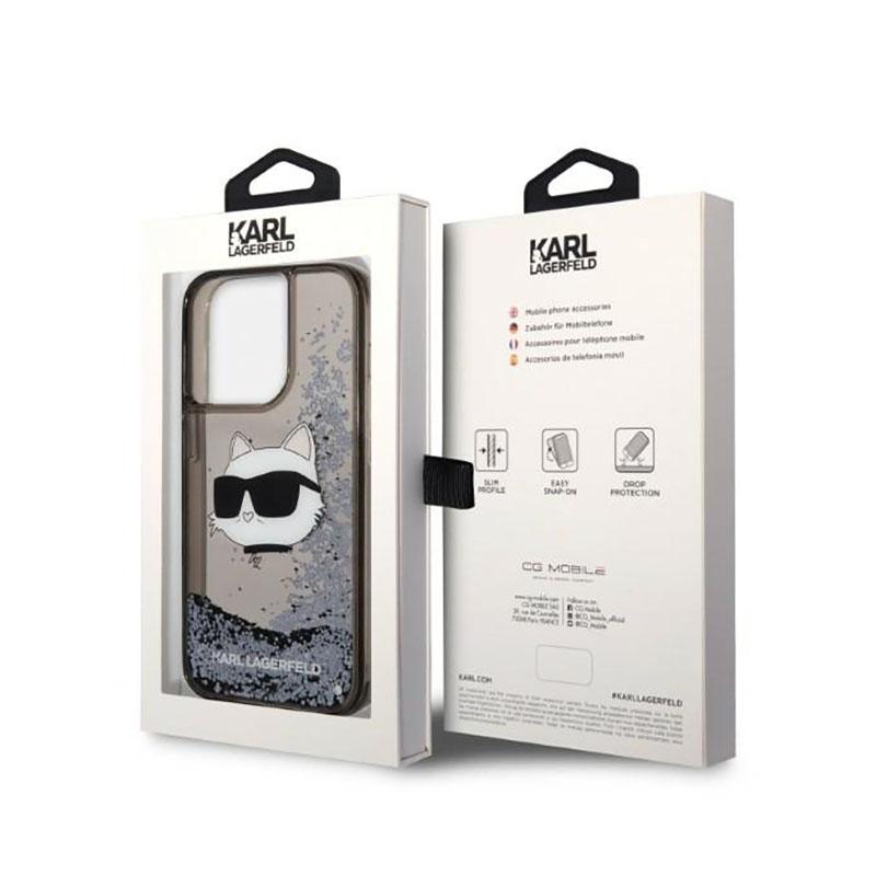 Karl Lagerfeld Liquid Glitter Nft Choupette Head - Etui Iphone 14 Pro Max (Czarny)