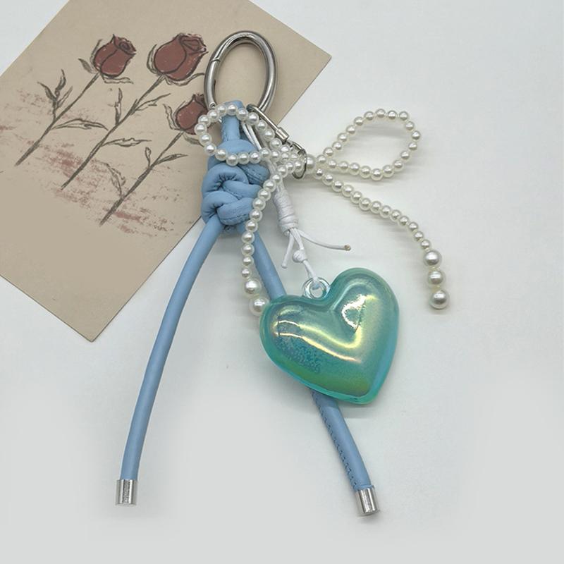 

Heart Bow Woven Rope Cute Bag Pendant Keychain Jewelry Gift For Women Decoration Accessories синій