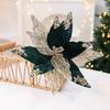 29cm Christmas Poinsettia Velvet Xmas Tree Ornaments Artificial Christmas Flower  Christmas Tree