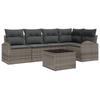 Garden Sofa Set with Cushions and Storage 6 Pcs Grey Poly Rattan