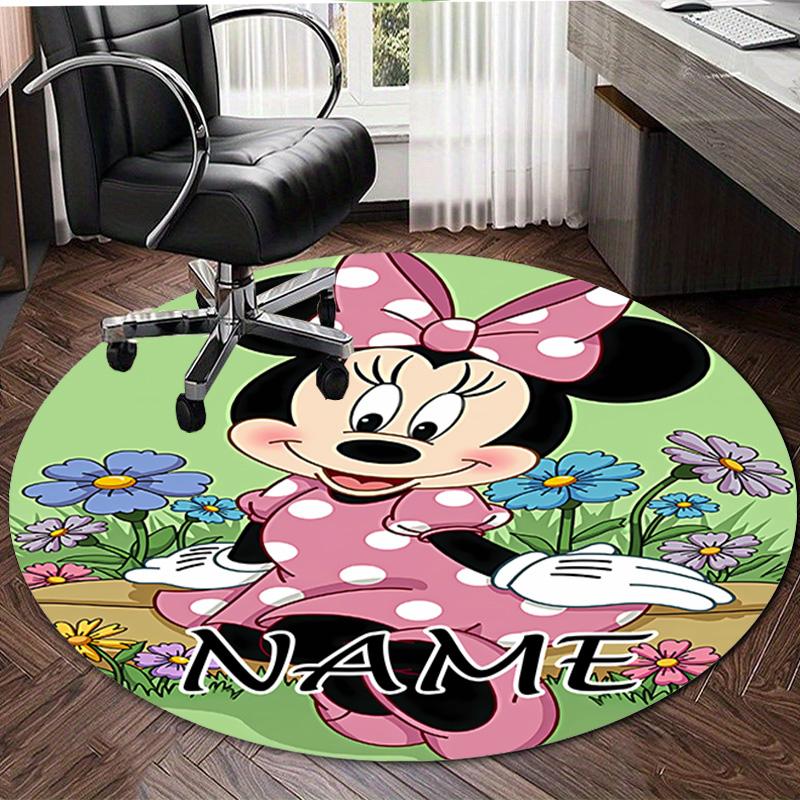 Personalized M-Minnie Round Chair Office Rug - Perfect for Mat, Office Chair & More - Ideal Gift for Birthdays and Holidays