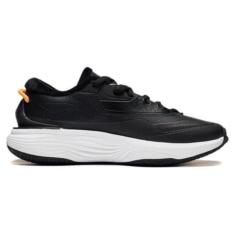 New LiNing SOFT WARM Warm Low Top Casual Shoes Men's Black Shiny Orange Fleece Lined AGLT123-2