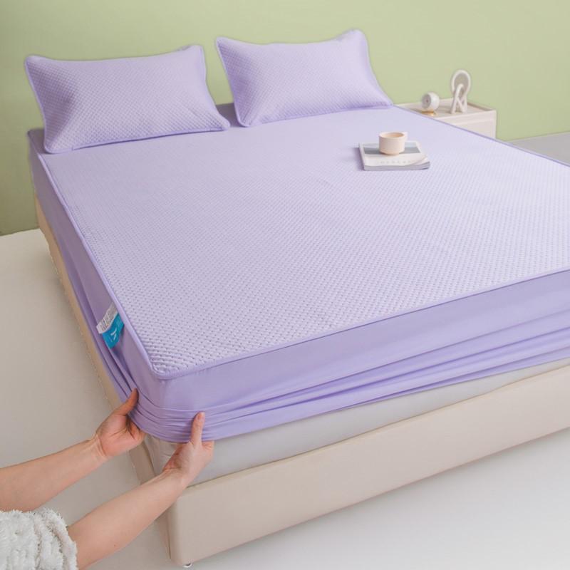 

Монохромный летний комплект постельного белья из 3 предметов: Лед - Прохладный Комплект Простыней на Резинке, Идеален для Односпальных Кроватей в Общежитиях и Домашних Хозяйствах 1.5m-3pcs фиолетовый