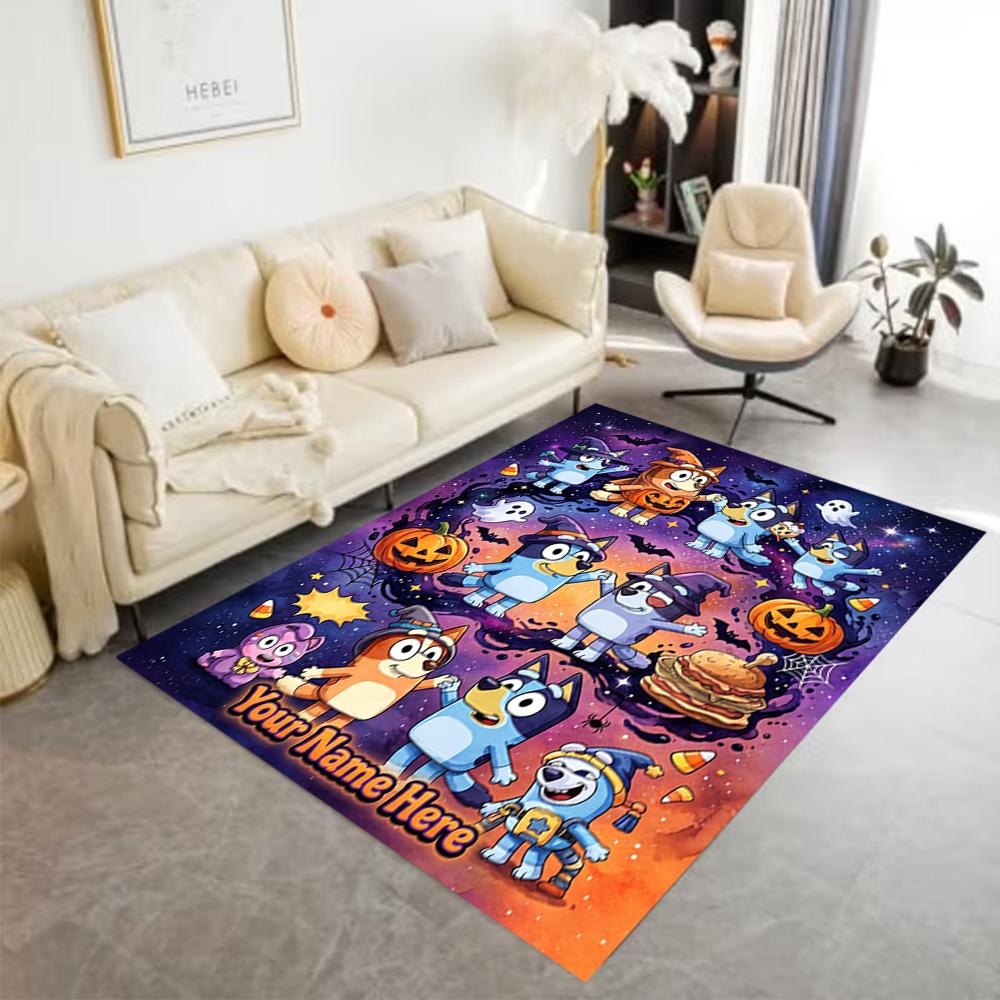 Halloween Friends Costume Customized Name Floor Rug Office Rug Perfect for Decorate Room Study Room Kitchen Game Room Anti-slip Rug Decorate Offices